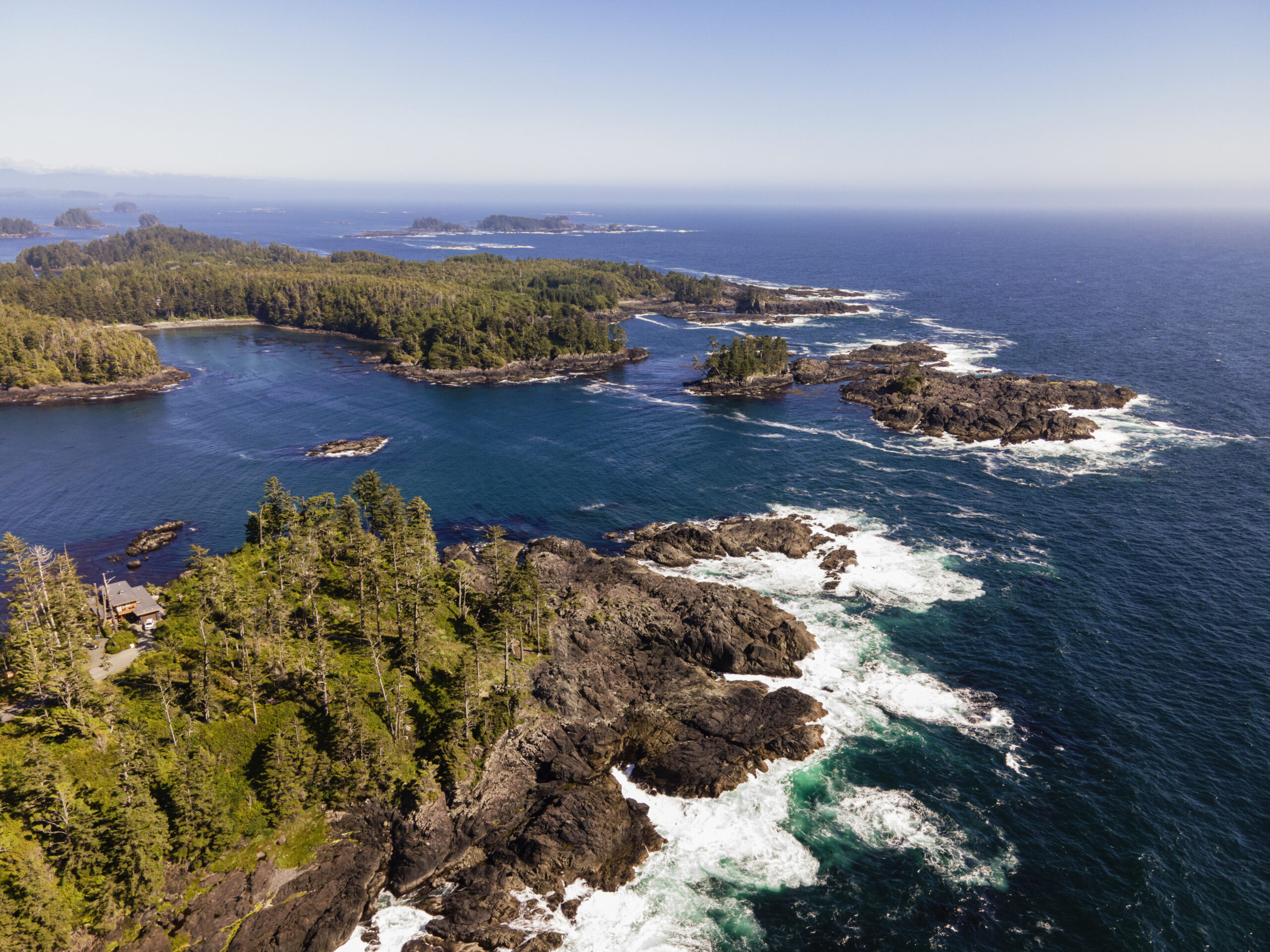Aerial shot of a sea coast - Yellow Cedar