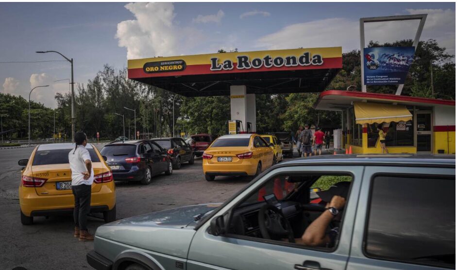 Cuban Drivers Waiting for Fuel